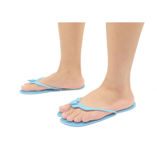 Nuevas pantuflas de lavado de pie de pie de lazada cerdas de silicona