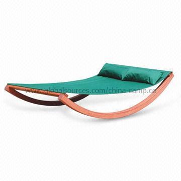 Rocking Hammock with Wooden Frame, Made of Polyester, Measures 220 x 150 x 45cm
