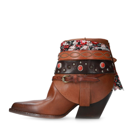 Vintage Leather Boots with Gem Accents for Women