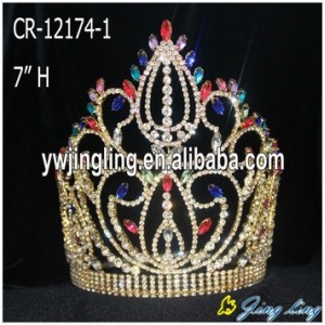 Mix colored rhinestone pageant crowns for sale