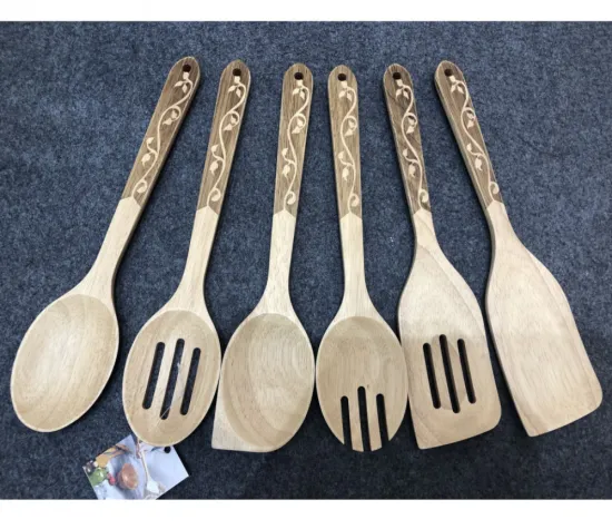 Rubber kitchen utensil with laser handle