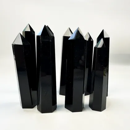High Quality Natural Crystal Stone Tower - Black Obsidian Healing Crystal for Home Decoration