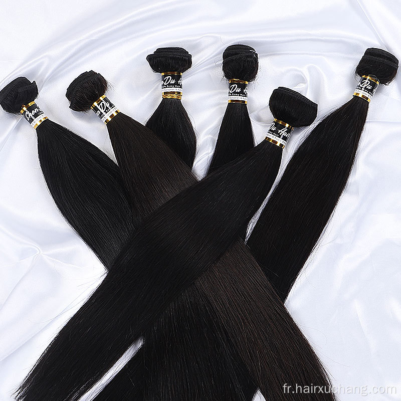 Extension de cheveux naturels péruviens et brésiliens Boute de cheveux humaine Human Silky Cuticule aligné Remy Hair Extension Hair Bundles Virgin