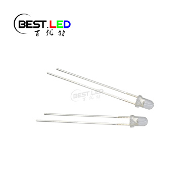 3mm White LED Diode Lights Clear Flat Transparent
