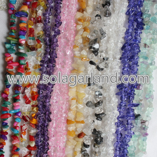 31.5" Length Natural Crystal Gravel Chip Irregular Beads