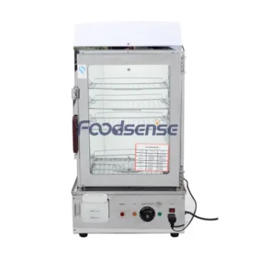 Stainless Steel with Glass Electric Steamer Steam Bun Heating Machine Fast Food Show Cabinet