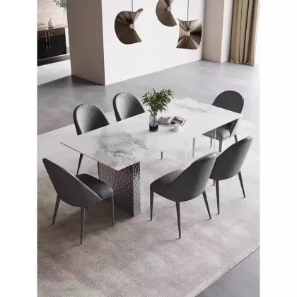 Nordic Luxury Natural Stone Dining Set - Elegant Home Furnishing