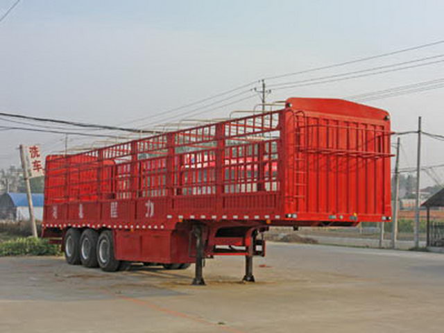 13m Tri-axle Bin Grid Type نصف مقطورة