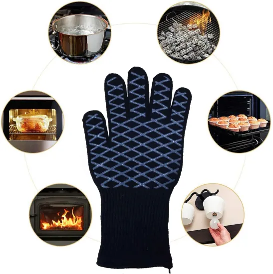 BBQ Grill Gloves Kitchen Tool Sets Heat Resistant Cotton Gloves