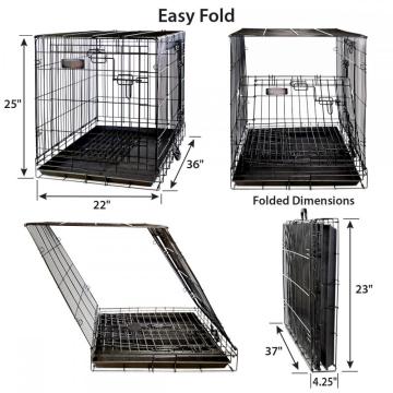 Customized Black Wire Folding Pet Cage Dog Kennel