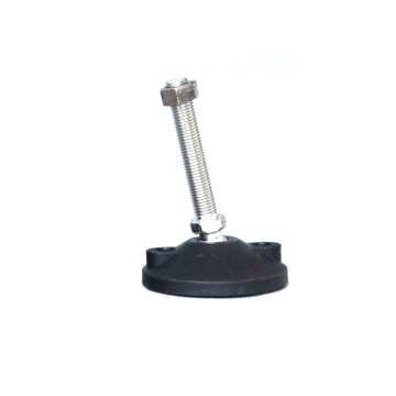 Adjustable Leveling Feet with Pivoting Ball Bolts and Rubber Pads - M6 to M20, 50-100mm Diameter