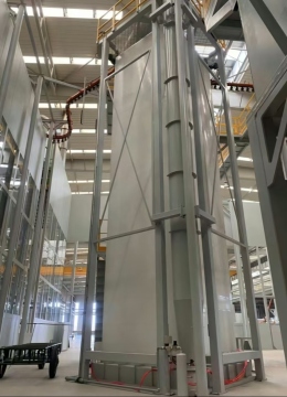Vertical powder coating machines