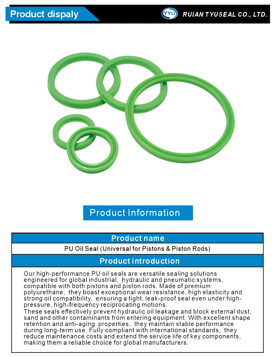 PU Oil Seal for Piston and Rod