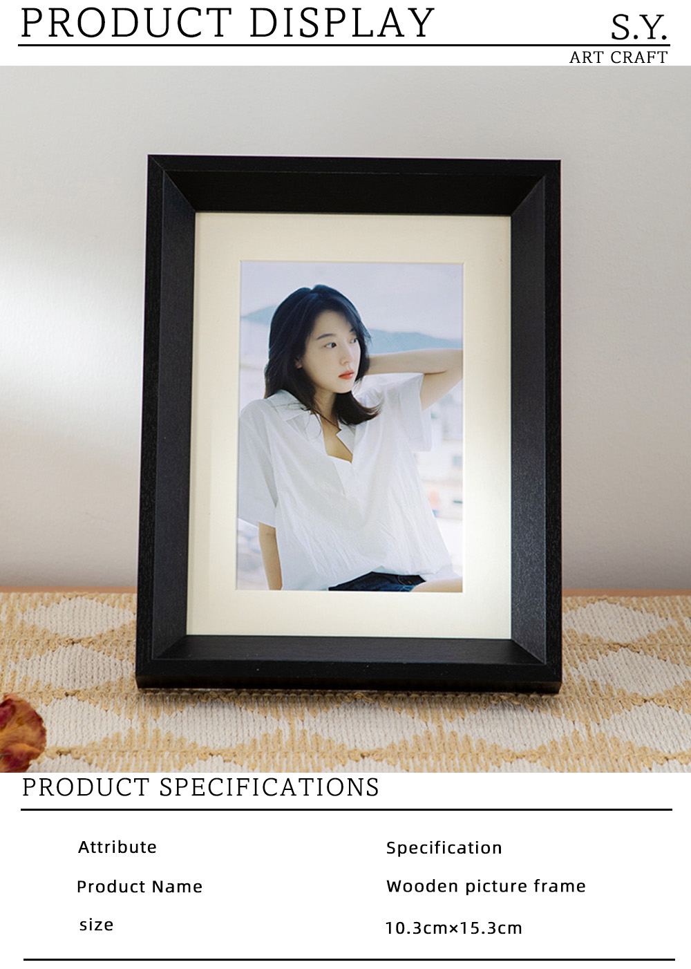 Minimalist Black Tabletop Picture Frame X