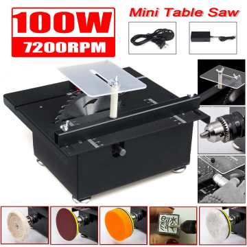 100W Mini Table Saw Small Woodworking Electric Bench Saw Handmade DIY Hobby Model Crafts Cutting Tool Electric Polisher Grinder