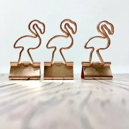 Creative Flamingo Paper Clips and Binder Clamps