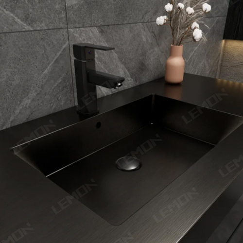 Luxury Black Wall Hung Bathroom Cabinet Vanity Unit