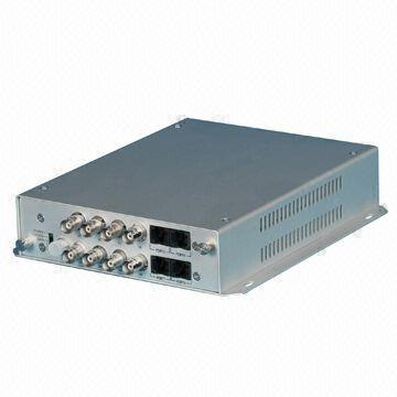 Digital Fiber Optic Transmitter/Receiver, 8-channel Video, 1-channel 10M/100M, 1 Bidirectional Data
