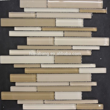MB160502 8mm strip crystal pure glass mosaic tile for bathroom backsplash