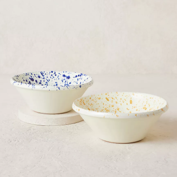 Modern Handmade Splash Ink Stoneware Bowl for Restaurant