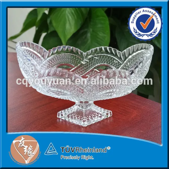China facotory beautiful embossed promotional wholesale antique high quality glass fruit bowl