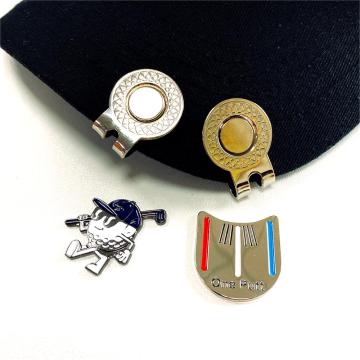 Custom Funny Logo Zinc Alloy Metal Enamel Magnetic Golf Ball Marker with Hat Clip - Wholesales