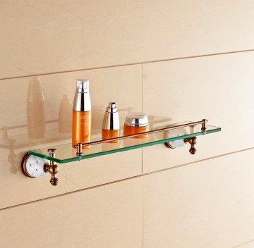Modern Bathroom Rose Gold Glass Shelf