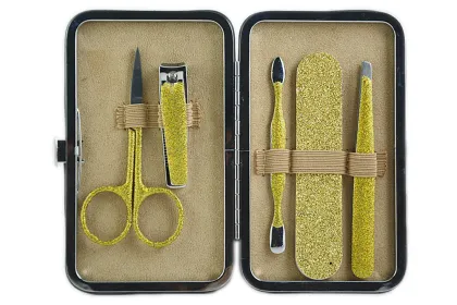 manicure set tools leather box