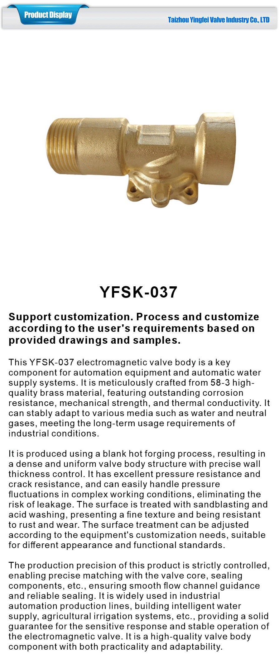 Durable mechanical solenoid valve body