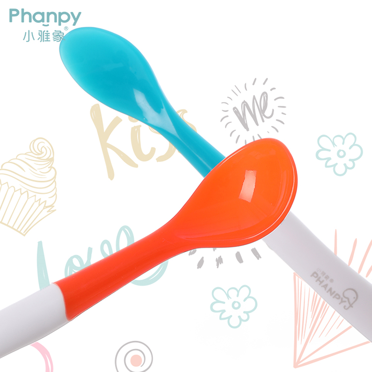 Quality Assurance Slim Kid Temperature Silicon Dessert Spoon