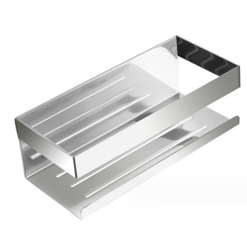 Stainless Steel Brushed Self-Adhesive Shower Basket Shelf