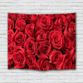 Rose Tapisserie Wandbehang Rote Blume Wandteppich Natur Elegant für Wohnzimmer Schlafzimmer Wohnheim Wohnkultur