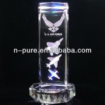 Led Light Base 3D Laser Etched Crystal for Centerpieces