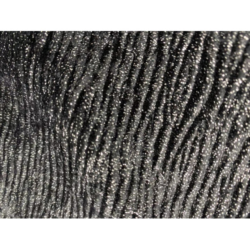 Black Polyester Textile Crushed Fabric