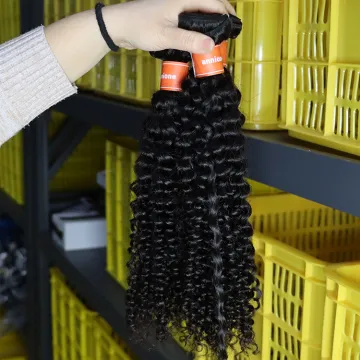 Annione Long 100%Human Hair Extension Wholesale Weft Human Hair Extension Vendors Color Long Indian Curly Hair Extension