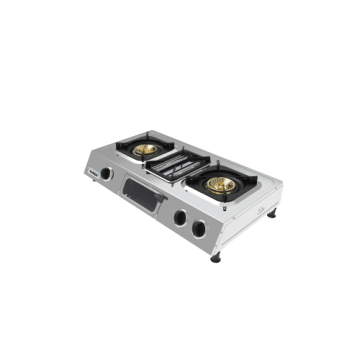Fornello a gas in acciaio inox a 3 fuochi con grill