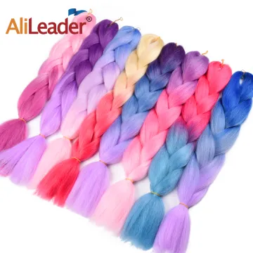 Alileader Wholesale Crochet Braids Hair 24Inch 100g Jumbo Ombre Synthetic Braiding Hair Synthetic Hair Extension