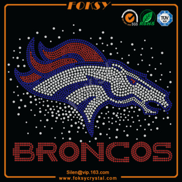 Broncos scattered design rhinestone iron on