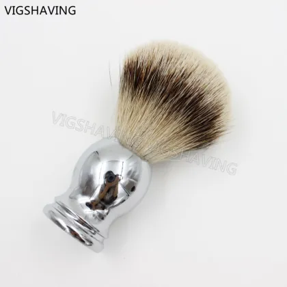 metal handle silvertip badger hair beaver shave brush