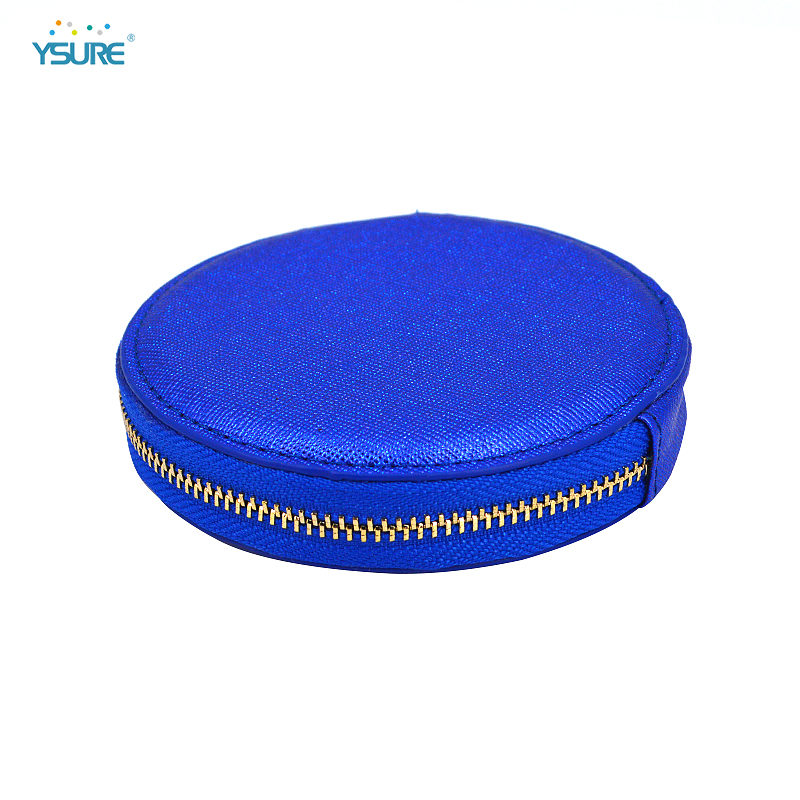 Personalisasi Hadiah Portable Glitter Blue Leather Coin Purse