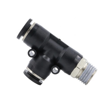 Quick Connect Air Pipe 8mm 1/8" Male Threaded Side Tee Fitting PD Pneumatic T-Fitting