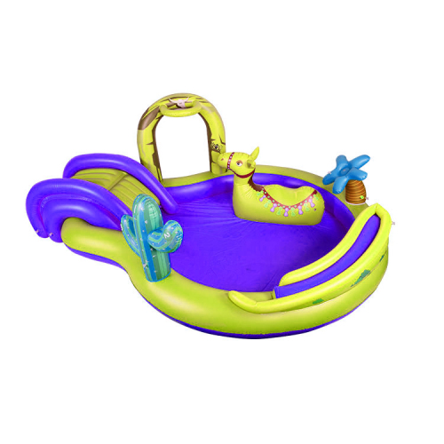 Centro de recreación de piscina de PVC inflable con toboganes