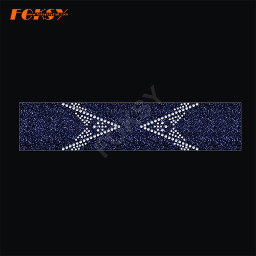 Fish shaped Tailless Cheer Bow Heat Rhinestone Motif