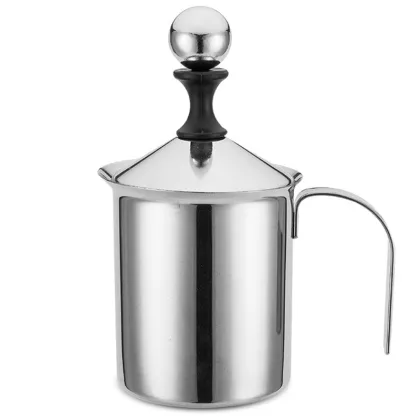 AD-Manual Milk French Press Coffee Maker Stainless Steel Hand Pump Milk Foamer Handheld Milk Jug