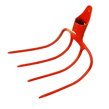 4 Prong Carbon Steel Poultry Farm Hand Digging Tools Set - Garden Fork for Agriculture