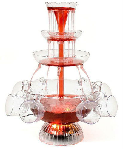 CHOCOLAZI ANT-8010 3 tiers Plastic Home Punch bowl cocktail wine fountain champagne fountain