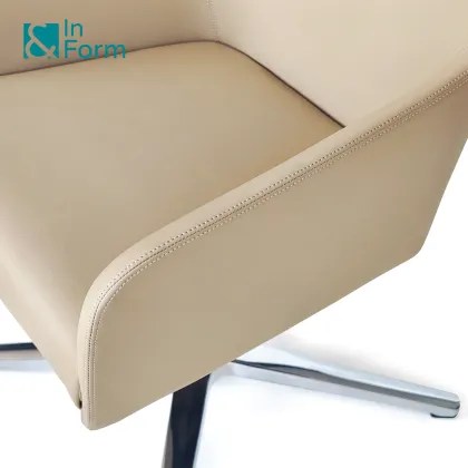 PU Leather Swivel Lifting Armchair for VIP Guests and Business Offices