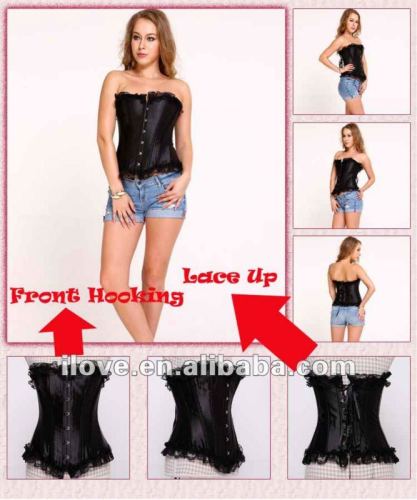 Black Satin corsets and bustiers DH036