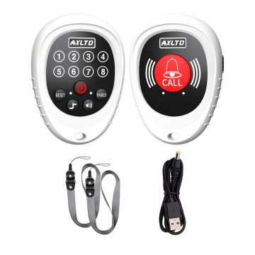 Wireless Rechargeable Caregiver Pager with 1000 Ft Range