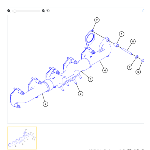 Suitable for C7 engine 2472833 grader accessories 140M exhaust manifold 247-2833